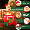 7-foot inflatable gingerbread man in hot cocoa mug with LED lights, scarf, and gift boxes for festive outdoor.