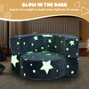Convertible gray kids sofa with glow-in-the-dark star patterns, perfect for reading and resting, featuring a removable.