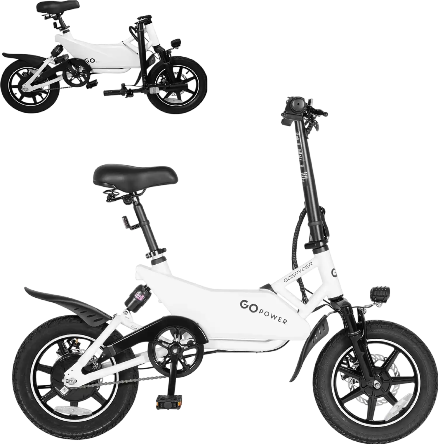 GoPowerBike GoSpyder Mini Electric Bike 350W 30 Mile Range 16 MPH Open Box RFB
