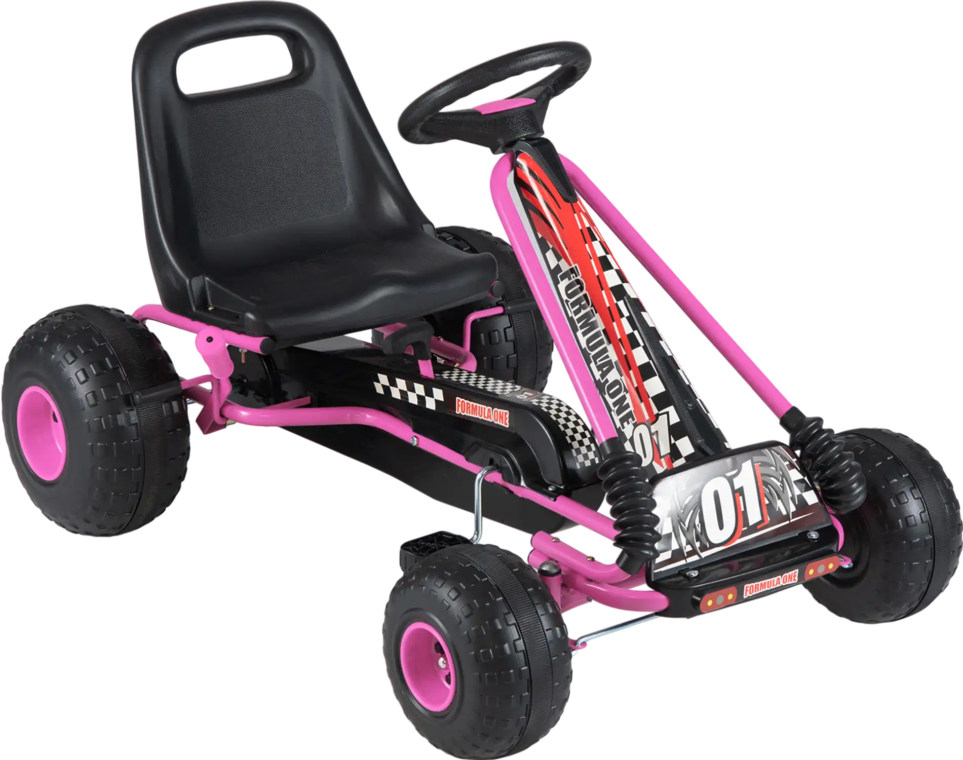 Costway Kids Pedal Go Kart 4-Wheel Adjustable Seat Multi-Terrain 15036848 New