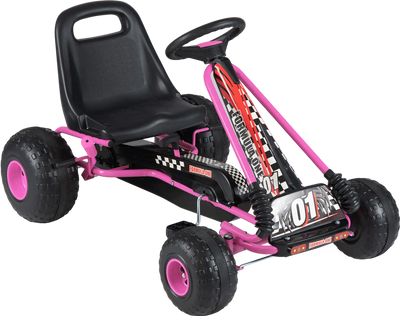 Costway Kids Pedal Go Kart 4-Wheel Adjustable Seat Multi-Terrain Wheels 15036848 New