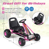 Go kart for kids in pink with adjustable seat, multi-terrain wheels, and safety features for ages 3-8.