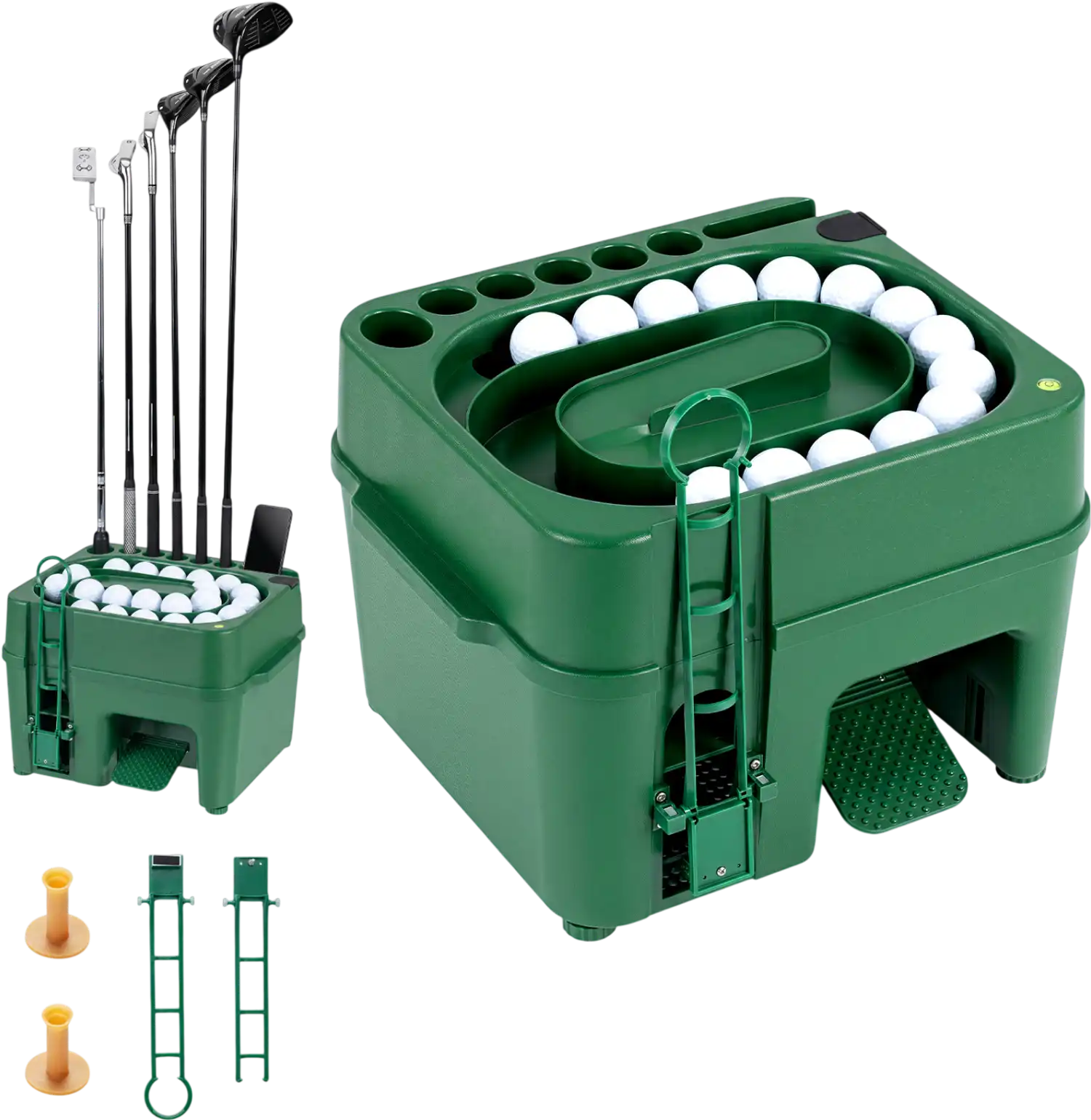 Costway Golf Ball Dispenser 6-Club Holder 50-Ball Capacity 95530421 New