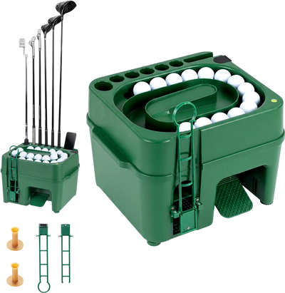 Costway Golf Ball Dispenser 6-Club Holder 50-Ball Capacity 95530421 New