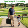 Golf chipping game set with a large target, adjustable angle, and convenient carry bag for indoor and outdoor practice.