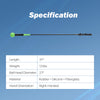 Golf swing trainer aid with a 47-inch fiberglass shaft and weighted green head, ideal for right-handed golfers' warm-up.