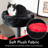 Cozy coffin bed on the Gothic Cat Tree, featuring soft plush fabric for ultimate comfort and warmth for your cats.