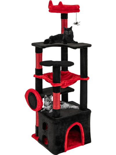 Costway Gothic Cat Tree Plush Perch Spider Toy 43696746 New