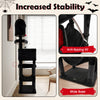 Gothic cat tree featuring a wide base and anti-tipping kit, designed for stability and comfort for indoor cats.