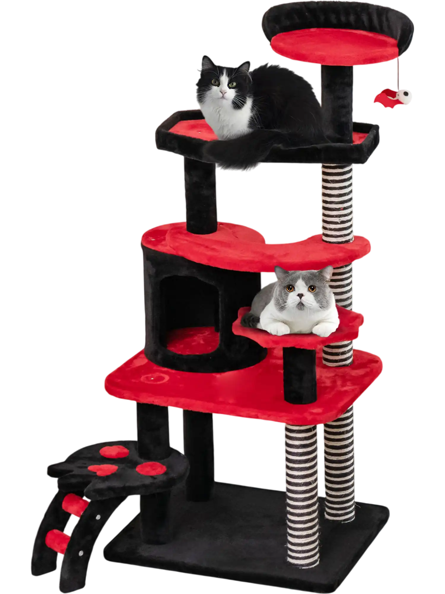 Costway Gothic Cat Tree Cat Bed Condo Sisal Scratching Post Black Red 43769821 New