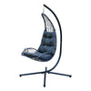 Algoma Cushioned Rattan Wicker Hanging Chair with Stand 6.5 ft New