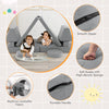 Kids modular play sofa set in gray, featuring a portable handle and machine-washable fabric for easy cleaning.