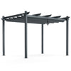 Costway Pergola with Retractable Canopy 10' x 12' Aluminum Frame New