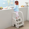 3-Step Stool with Safety Handles and Non-slip Pedals for Toddlers-Gray - Gallery View 1 of 10