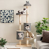 6-Tier Wooden Cat Tree with 2 Removeable Condos Platforms and Perch-Gray - Gallery View 1 of 10