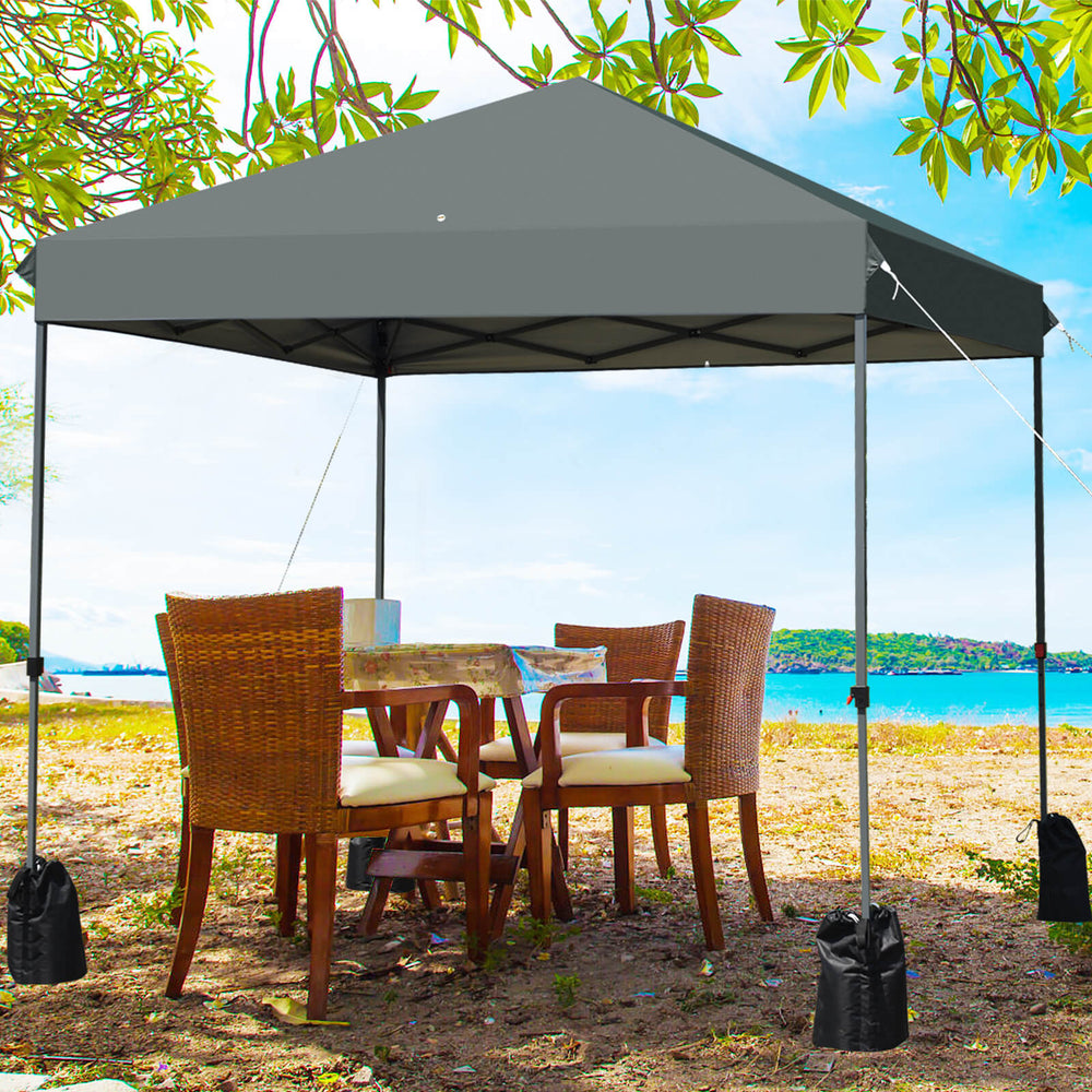 8’x8' Outdoor Pop up Canopy Tent  w/Roller Bag-Gray - Gallery View 1 of 12