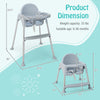 4-in-1 convertible baby high chair in gray with removable double tray, suitable for ages 6-36 months, easy to clean.