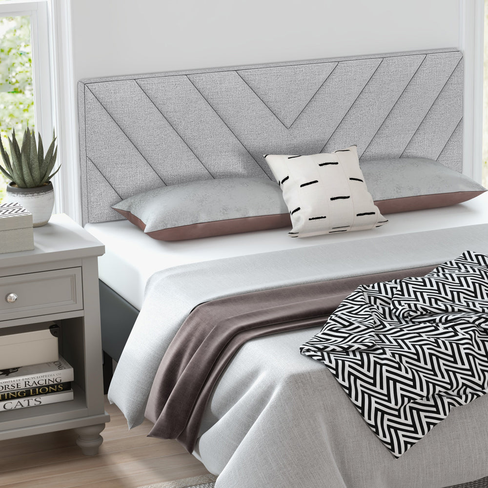 Linen Upholstered Headboard for Full and Queen Size Bed Frames-Gray - Gallery View 1 of 9
