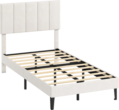 Costway Velvet Upholstered Platform Bed Frame Twin/Full/Queen 23329266 New