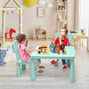 3 Pieces Toddler Multi Activity Play Dining Study Kids Table and Chair Set-Green - Gallery View 1 of 10