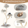 Costway Cat Tree 70" Tall 4-Layer Cat Tower with 3 Perches and Dangling Balls New