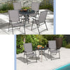 2 Pieces Patio Folding Chairs with Armrests for Deck Garden Yard-Gray - Gallery View 1 of 7