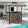 Grill Gazebo with Awning 3-Piece Outdoor BBQ Canopy Double-Tier Soft Top Barbecue Shelter-Coffee - Gallery View 1 of 10