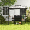 11 x 5 FT Grill Gazebo with Side Awning and Double-Tiered Top-Gray - Gallery View 1 of 10