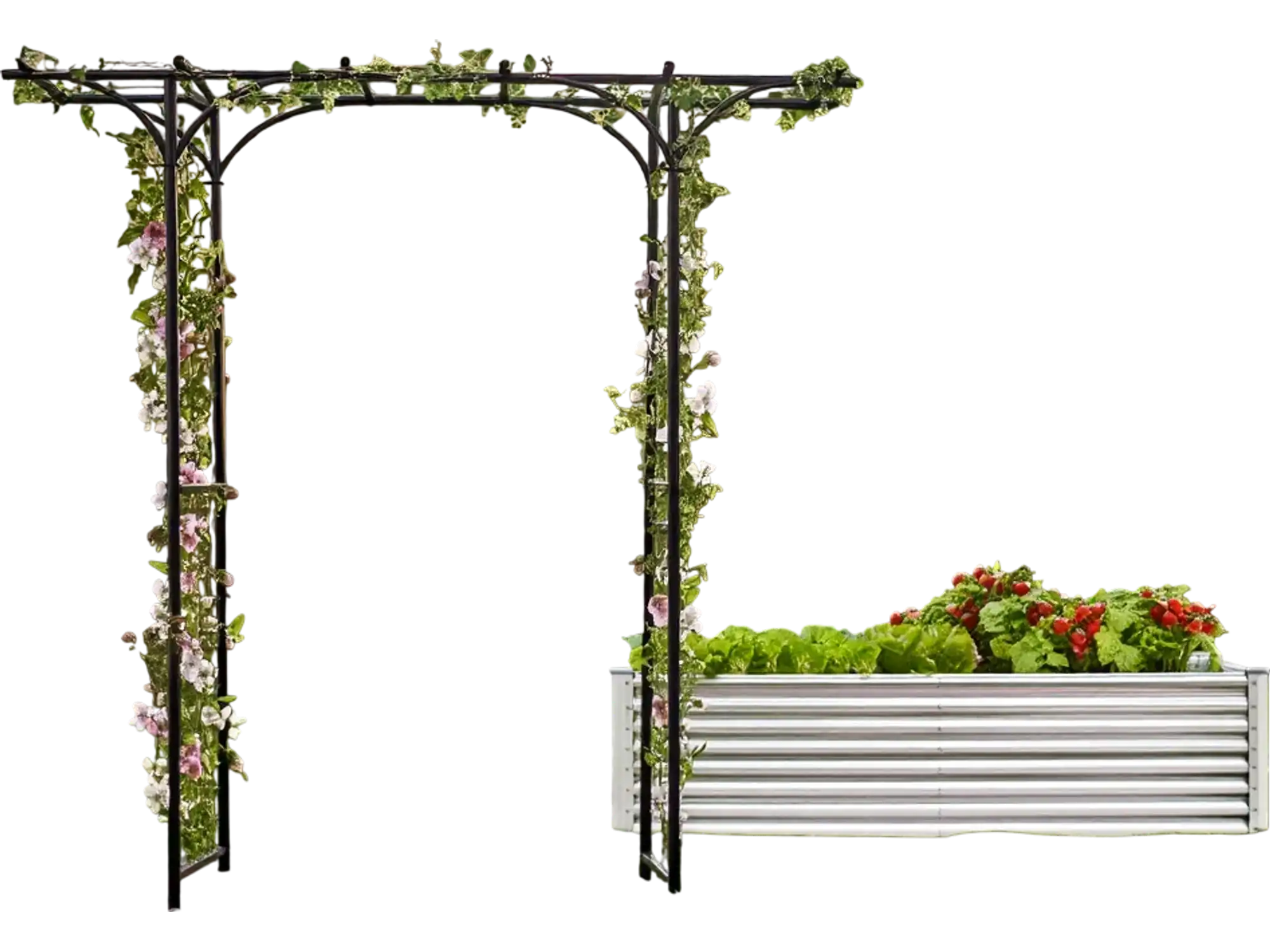 Costway Garden Arbor Raised Bed Bundle 84015740 New