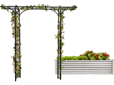 Costway Garden Arbor Raised Bed Bundle 84015740 New