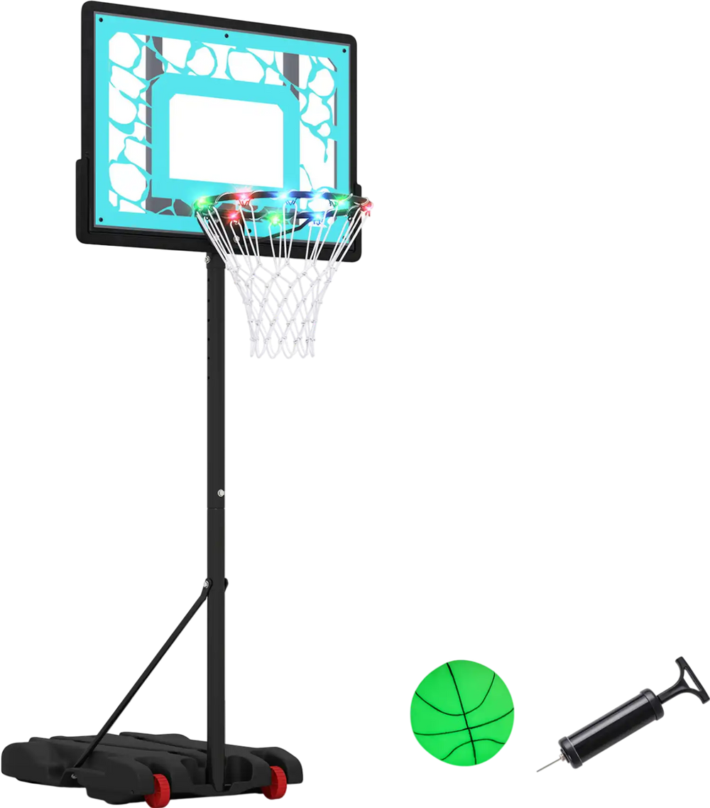 Pool Basketball Hoop with LED for Driveway Poolside Night Training