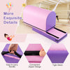Gymnastics vaulting box in purple with detachable mat, easy-to-carry handle, and convenient zipper for kids' training.