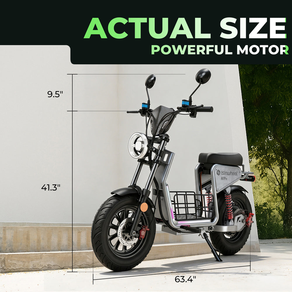 isinwheel H7Pro Electric Scooter with Seat 2000W 41 MPH 45 Mile Range 48V New