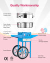 Vevor Cotton Candy Machine with Cart 1000W Commercial with Temp Control and Storage Box New