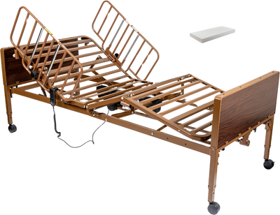 MedaCure HCFE36 Full Electric Homecare Hospital Bed Half Rails or Full Rails with Primex Mattress New