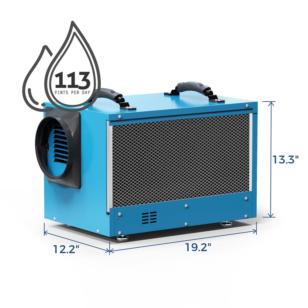 AlorAir HD55 Sentinel Basement/Crawlspace Dehumidifier 53 Pints Auto Defrost Blue New