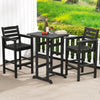 Patio HDPE Adirondack Bar Chairs Set of 2 with Wide Armrests-Black - Gallery View 1 of 9