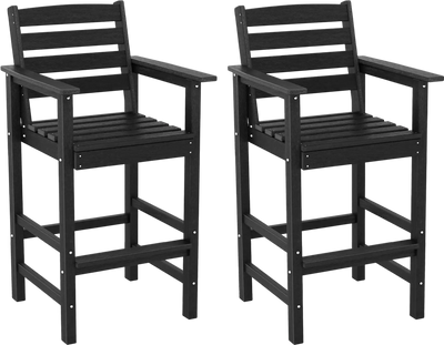 Costway Patio HDPE Adirondack Bar Chairs Set of 2 Wide Armrests 321875496 New