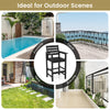 Black HDPE Adirondack bar chairs set of 2 with wide armrests, ideal for outdoor use on patios, decks, and balconies.