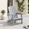 HDPE Adirondack Chairs with Realistic Wood Grain for Backyard Lawn-Gray - Gallery View 1 of 9