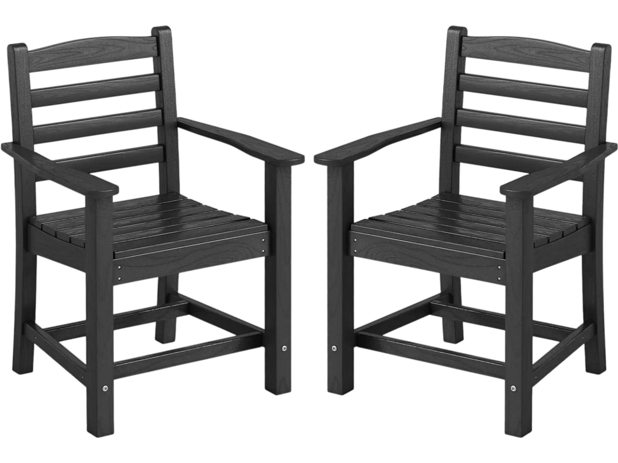 Costway HDPE All-Weather Patio Dining Chairs Set of 2 Wide Armrests 986731542 New