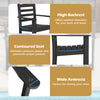 High backrest and wide armrests of HDPE patio dining chair set, designed for comfort and relaxation outdoors.