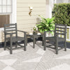 HDPE All Weather Patio Dining Chairs Set of 2 with Wide Armrests-Gray - Gallery View 1 of 7