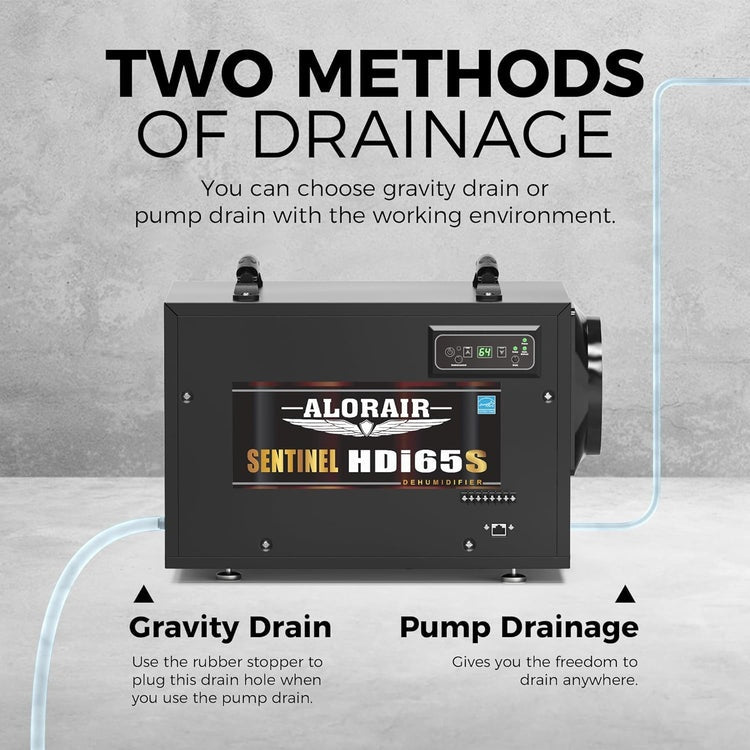 AlorAir Sentinel HDi65S Basement/Crawlspace Dehumidifier 120 PPD 1300 Sq. Ft. with Pump Auto Defrost Memory Starting New