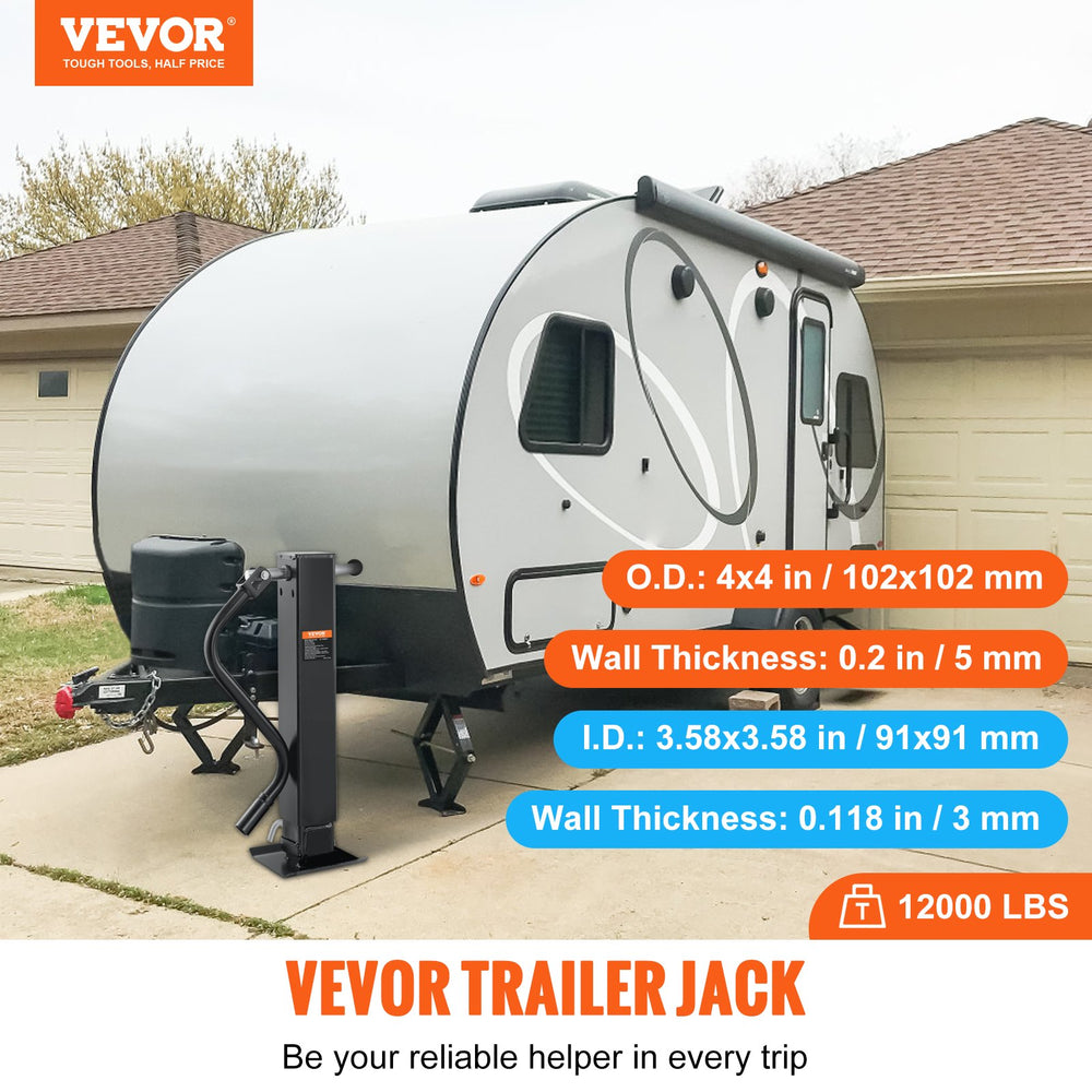 Vevor Trailer Jack 12000 lbs. Capacity Stand with Handle 12.6" to 19.29" Lift Range New