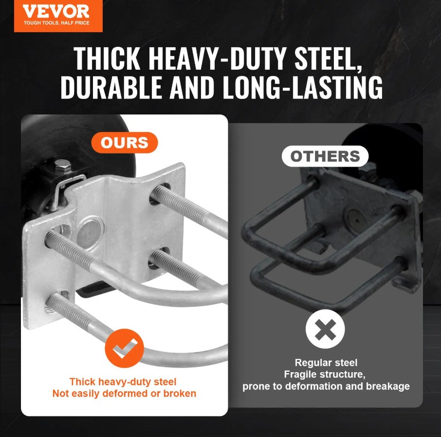 Vevor Sliding Gate Kit with 4 Nylon Wheels & Protective Covers U-Groove New