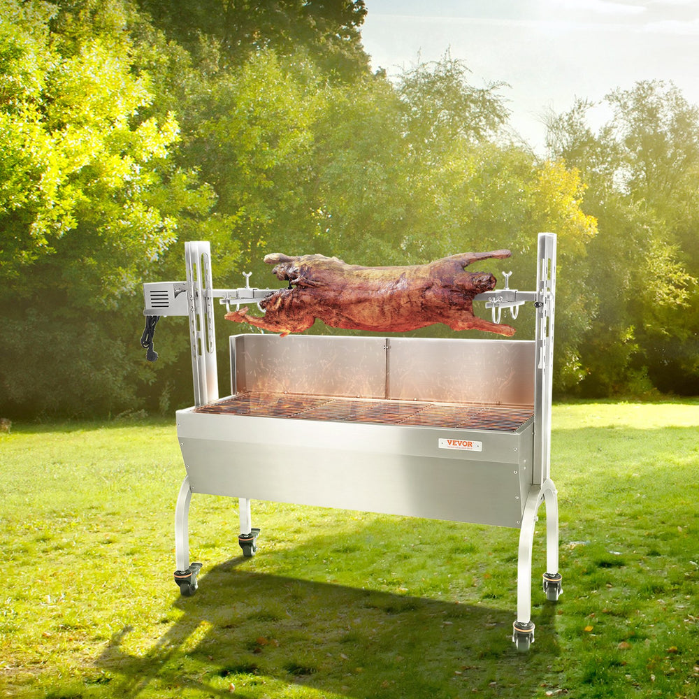 Vevor Spit Rotisserie BBQ Grill 46" 132 Lbs Capacity 50W Electric Roaster with Windscreen New