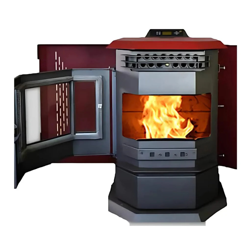 ComfortBilt HP22-SS 2,800 sq. ft. EPA Certified Auto Ignition Pellet Stove 55lb Hopper Burgundy New