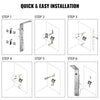 Vevor 6-in-1 LED Shower Panel Tower System Stainless Steel with Rainfall Waterfall and Adjustable Jets New