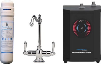 AquaNuTech Digital Instant Hot Water Dispenser with Hot/Cold Hook Spout Faucet & Filtration New